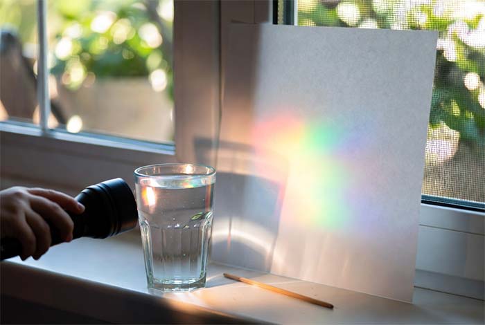 چراغ‌قوه رنگین‌کمانی (شکست نور)